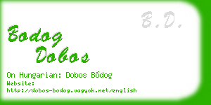 bodog dobos business card