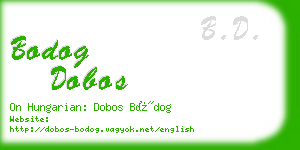 bodog dobos business card